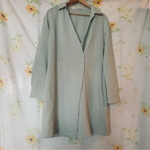 Pomelo Sage Green and White Striped Dress